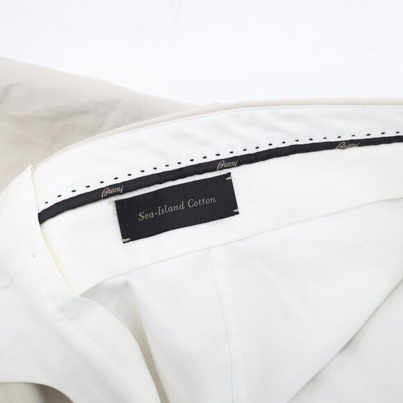 Brioni Journey Trouser mens 32x29 EU50 Sea Island Cotton Neutral flat front pant - Picture 12 of 15